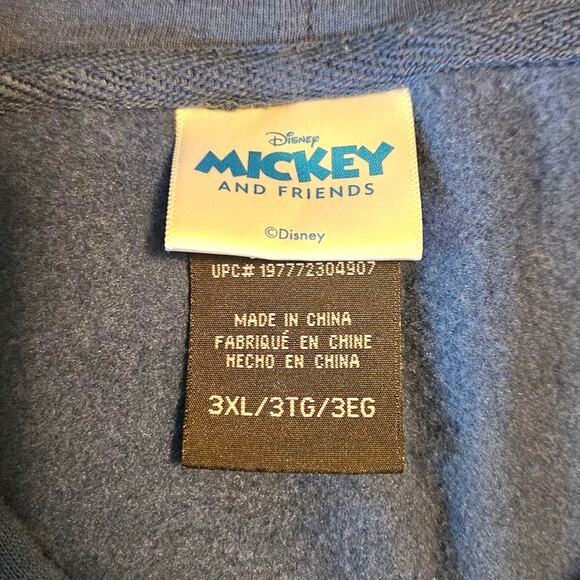 Disney Mickey Mouse Hoodie Blue Pullover Sweatshirt Women's 3XL - Picture 5 of 7